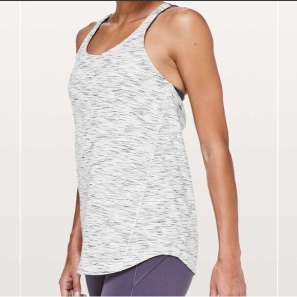 Lululemon Moment to Movement Bra Tank Size 8 Gray White - Picture 1 of 8